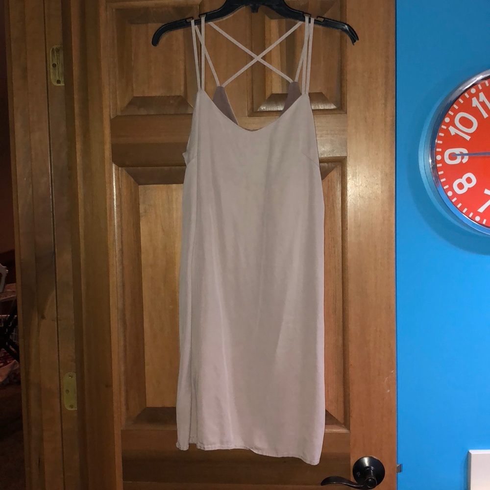 Knee length light mauve dress